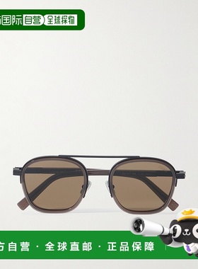 香港直邮zegna 杰尼亚 男士 飞行员金属醋纤太阳眼镜 EZ023148E