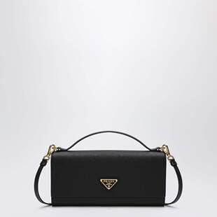 女士 1h可退 香港直邮Prada 普拉达 1MT042 黑色小牛皮带背带钱包