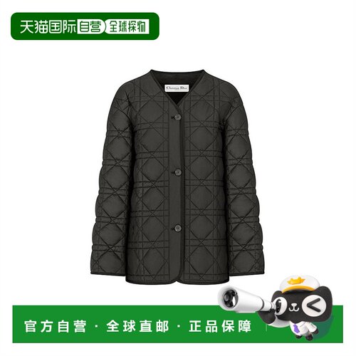 自营1h可退 欧洲直邮DIOR/迪奥23年新款 女士黑色大藤格纹短款大