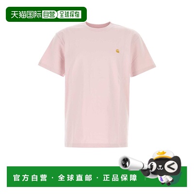 1h可退 香港直邮CARHARTT WIP 男士 S/S CHASE 粉蜡笔粉色棉质T恤