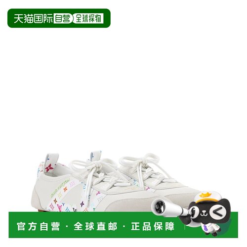 自营1h可退 欧洲直邮LV路易威登 x TM女士白色皮革老花图案运动鞋