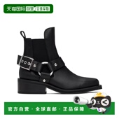 香港直邮Ganni 保暖轻便高级感 时尚 方头侧拼接短筒靴 S2340正品