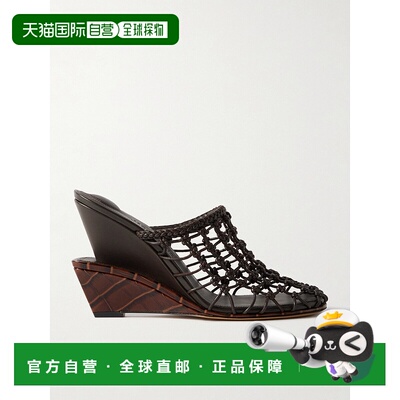 1h可退 香港直邮Jacquemus 女士 Tressees 双打结皮质坡跟凉拖 25