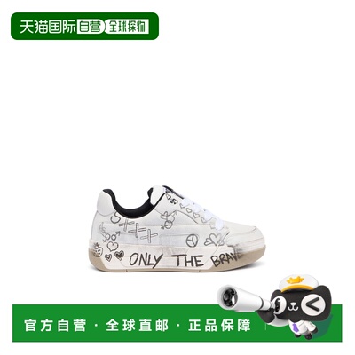 自营欧洲直邮Diesel迪赛 D-Ollie女士白色/棕色皮革印花运动鞋
