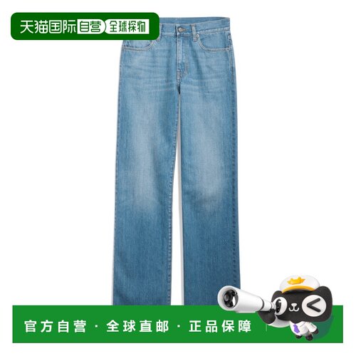 自营欧洲直邮GUCCI古驰 Generation Gucci蓝色棉质水洗牛仔裤
