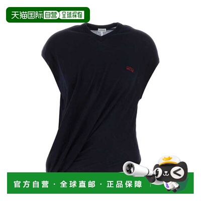 1h可退 香港直邮LOEWE 罗意威 女士 深蓝羊毛混纺背心 S540Y14KHC
