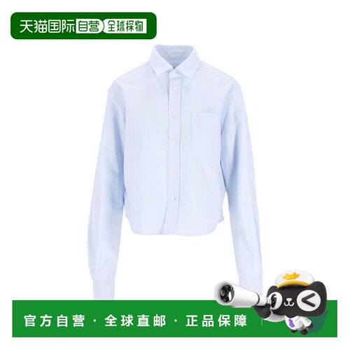 香港直邮Ami Paris 女士 AMI 巴黎浅蓝衬衫 FSH876CO0031