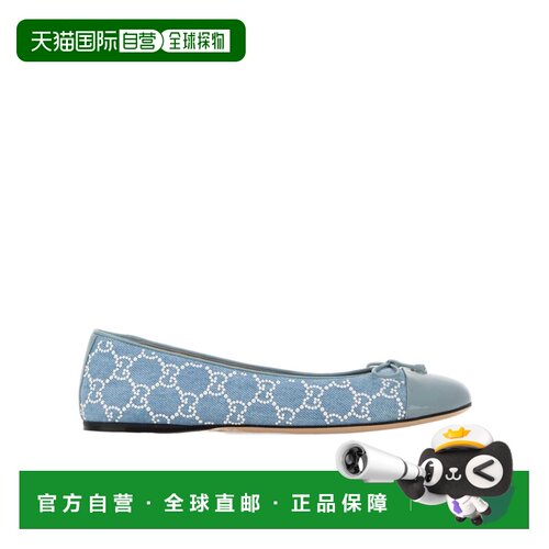 1h可退 Gucci 装饰牛仔芭蕾舞鞋 855166FAFH3一脚蹬古驰