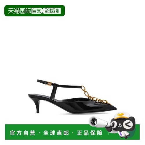 香港直邮BALMAIN 女士高跟鞋 HN1UA277LPAT0PA CO 黑色 链条露跟