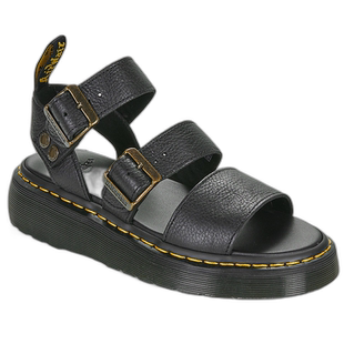 欧洲直邮Dr. Martens 女士 Gryphon Quad Black Pisa 凉鞋 黑色