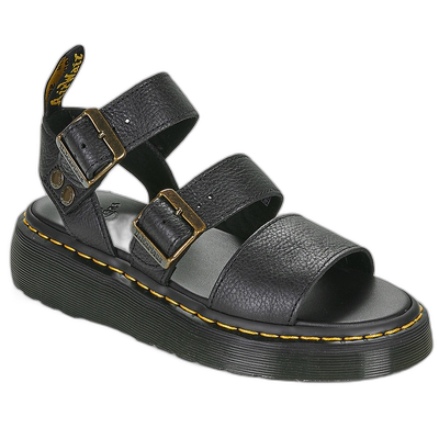 欧洲直邮Dr. Martens 女士 Gryphon Quad Black Pisa 凉鞋 黑色