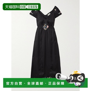 蕾丝边刺绣缎面中长连衣裙 1h可退 Carey 女士 香港直邮RIXO