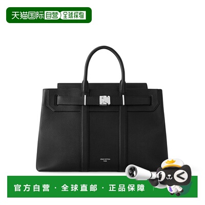 自营欧洲直邮LV路易威登 Georges男士黑色皮革S锁扣托特包