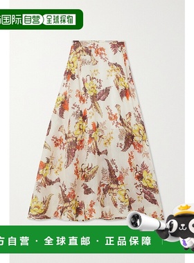 1h可退 香港直邮ZIMMERMANN 女士 Matchmaker 印花亚麻真丝混纺薄