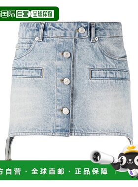 香港直邮Courreges 不对称牛仔A字裙半身裙 123DJU083DE00167011
