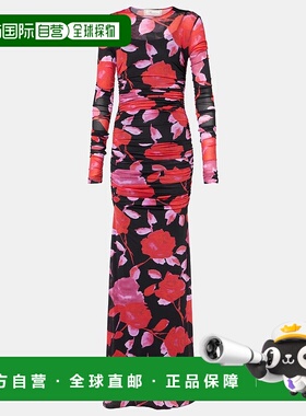 香港直邮Blumarine 蓝色情人 女士 Jer 精美印花长款连衣裙包臀裙