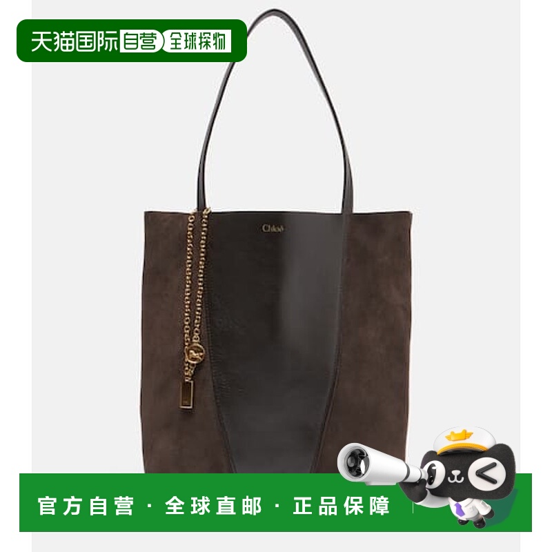 香港直邮Chloe 蔻依 女士 Spin 皮革绒面革手提包