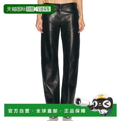 1h可退 美国直邮KHAITE 女士 Mita 皮革裤子 32111012 black黑色