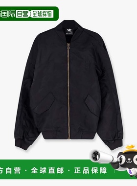 1h可退 香港直邮Adidas 男士 宽松款缎面短夹克 KD9361BLACK
