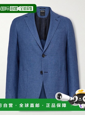 1h可退 香港直邮Zegna 杰尼亚 男士 Oasi 亚麻西装外套 10FP20973