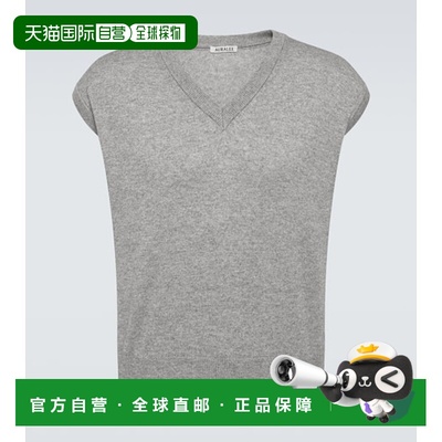 香港直邮AURALEE 男士 羊绒真丝毛衣马甲 grey灰色 舒适时尚