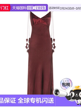 1h可退 香港直邮Self-Portrait 女士 酒红色连衣裙 RS26218MBUBUR