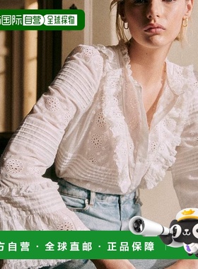 自营欧洲直邮Sezane 女士奶油色棉衬衫新款