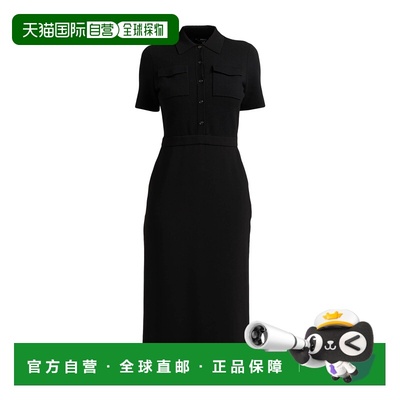 1h可退 香港直邮THEORY 希尔瑞 女士 衬衫式连衣裙 black黑色 舒