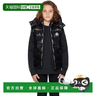 香港直邮moncler 男童 黑色 Ania Hooded 儿童羽绒马甲童装 K2954