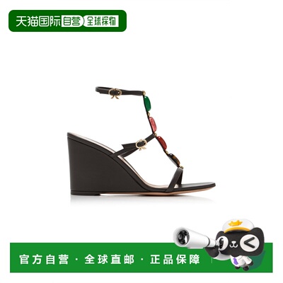 美国直邮Gianvito Rossi 吉安维托 罗西 女士 珠饰皮质凉鞋坡跟