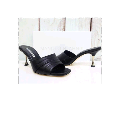 香港直邮Manolo Blahnik 徽标高跟凉鞋 PICOUX70NAP