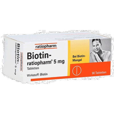 欧洲直邮德国药房ratiopharm生物素维生素H皮肤指甲护发药片90粒
