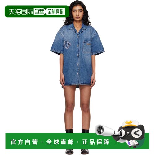 香港直邮off-white 女士 蓝色 Royal Patch 牛仔连衣裙 2YM038S26