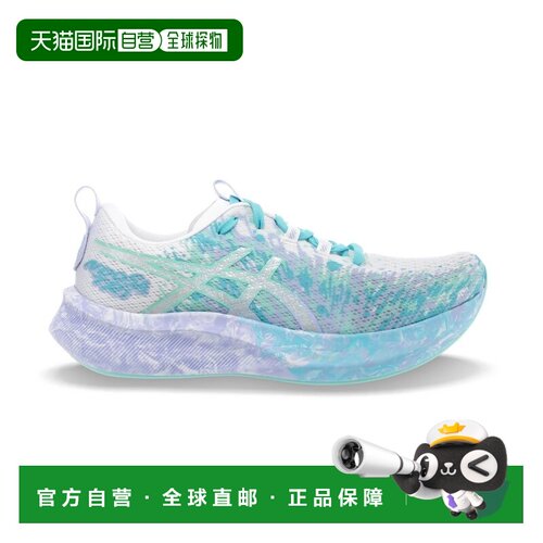 自营欧洲直邮ASICS亚瑟士 NOOSA TRI 16女士白色/蓝色/绿色网布跑