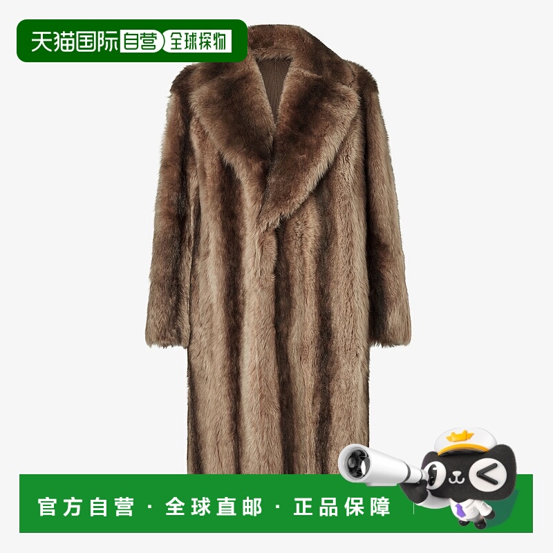 1h可退 欧洲直邮FENDI（2025）棕色羊皮大衣