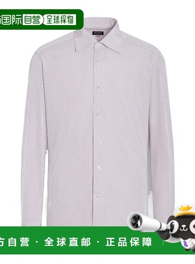 香港直邮Zegna 细条纹 Centoventimila 棉质衬衫 202036A29NS男装