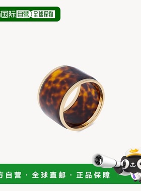 自营欧洲直邮YSL圣罗兰 女士玳瑁色/黄铜金色树脂龟甲纹树脂长条