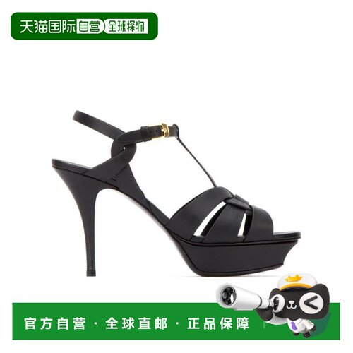 香港直邮Saint Laurent TRIBUTE光滑皮革厚底凉鞋【付后1h可退】