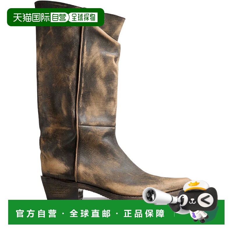 1h可退 香港直邮KHAITE 女士 CLIVE 皮质靴子 F1105944 brown棕色