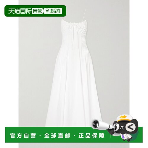 1h可退Staud 女士 Margi 棉混纺中长连衣裙 R26P2278POWHT吊带性