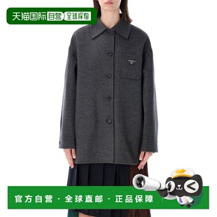 茄士咩羊毛夹克 香港直邮Prada P650S17 宽松款 caban 普拉达 女士