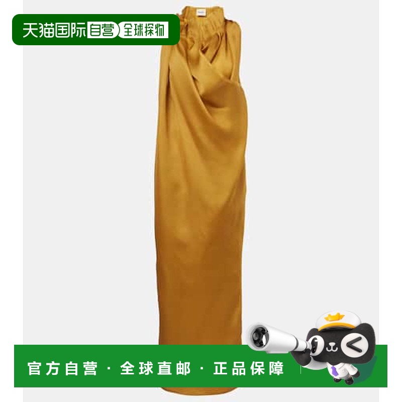 1h可退 香港直邮KHAITE 女士 Meryl 垂褶真丝长款连衣裙
