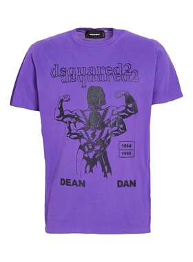 1h可退 香港直邮Dsquared2 二次方 男士 T恤 purple紫色 舒适时尚