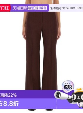 1h可退 香港直邮Paul Smith 保罗 史密斯 女士 红色羊毛裤子 W1R3