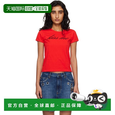 香港直邮Marc Jacobs 马克 雅可布 女士 红色 Kiss Me Shrunken T