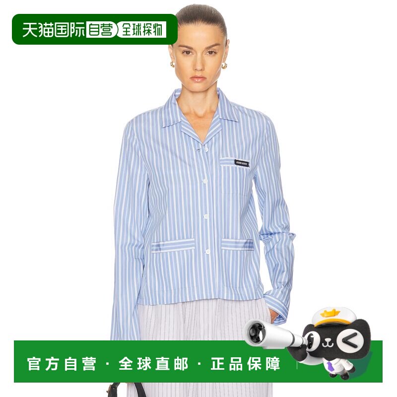 香港直邮Miu Miu 缪缪 女士 排扣上衣 MK1888 blue蓝色 舒适时尚