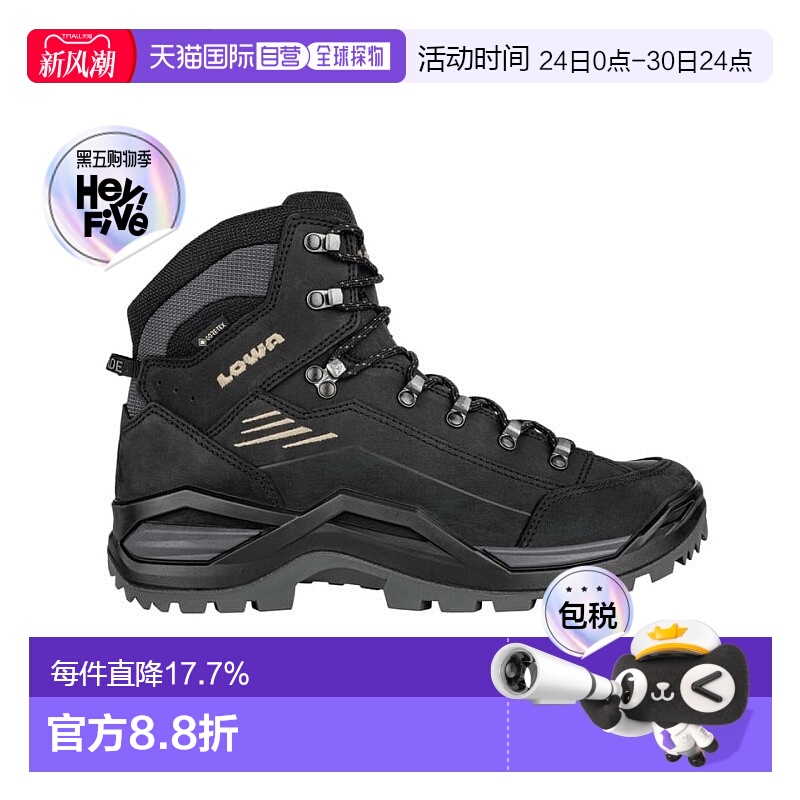自营欧洲直邮LOWA RENEGADE EVO GTX MID男士黑色防水科技面料登