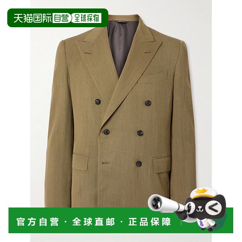 1h可退 香港直邮Loro Piana 诺悠翩雅 男士 Virgin 双排扣羊毛/斜