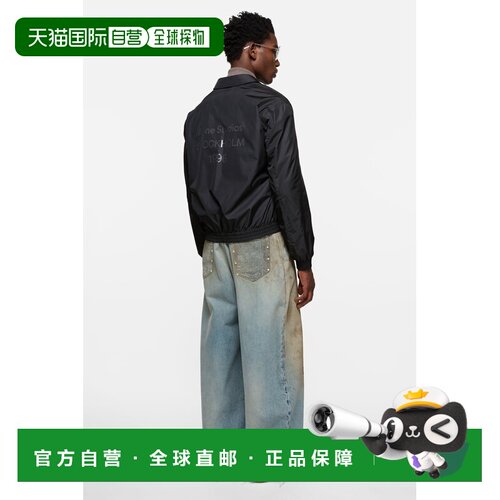 自营欧洲直邮Acne Studios 2023女士蓝色牛仔布水钻阔腿牛仔裤