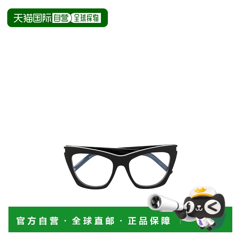 香港直邮Saint Laurent 黑色徽标平光镜 SL214KATEOPT